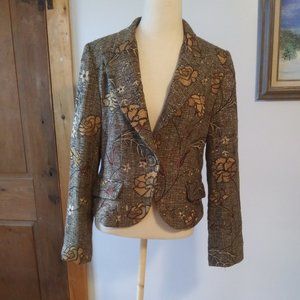 boho chic silk  blazer Jacket autumn fall colors